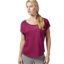 Koszulka sportowa damska Reebok El Burnout. Czerwone t-shirty sportowe Reebok, s, bez wzorów, z materiału, bez ramiączek, do biegania. Za 125.00 zł.