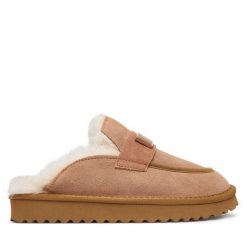Klapki Liu Jo. Brązowe klapki Liu Jo, bez wzorów, bez obcasa, bez zapięcia. Za 569.99 zł.