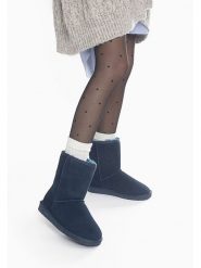 Gooce Skórzane botki zimowe "Fairfield" w kolorze granatowym rozmiar: 37. Niebieskie botki Gooce, bez wzorów, ze skóry, bez obcasa, bez zapięcia. Za 156.98 zł.