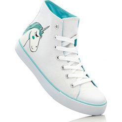 Trampki bonprix biały z nadrukiem. Buty sportowe lifestyle marki bonprix. Za 69.99 zł.