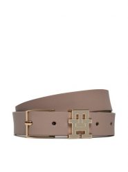 Tommy Hilfiger Pasek Damski Th Monogram 2.5 AW0AW15763 Szary. Szare paski Tommy Hilfiger, bez wzorów, ze skóry. Za 169.99 zł.