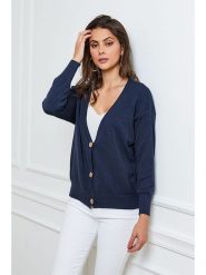 Joséfine Kardigan "Gino" w kolorze granatowym rozmiar: S. Niebieskie swetry Joséfine, s, bez wzorów, z kaszmiru, bez ramiączek. Za 197.45 zł.