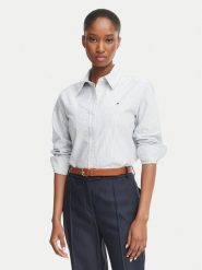 Tommy Hilfiger Koszula WW0WW46111 Szary Relaxed Fit. Szare koszule Tommy Hilfiger, bez wzorów, z bawełny, bez kołnierzyka, bez ramiączek. Za 409.99 zł.