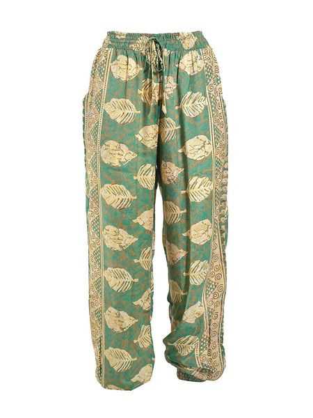 BLE Spodnie w kolorze złoto-zielonym rozmiar: M/L. Zielone spodnie materiałowe BLE, bez wzorów, z materiału, z podwyższonym stanem. Za 96.83 zł.