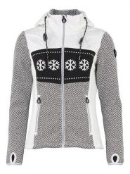 Peak Mountain Kurtka polarowa "Animo" w kolorze biało-czarnym rozmiar: L. Białe kurtki Peak Mountain, l, bez wzorów, z polaru, bez kaptura. Za 304.99 zł.