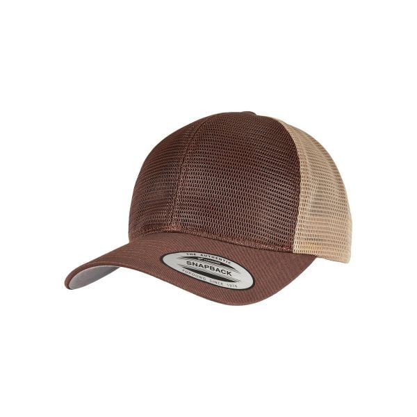 Czapka Flexfit omnimesh 2-tone. Brązowe czapki z daszkiem FLEXFIT, bez wzorów, z bawełny, eleganckie. Za 115.00 zł.
