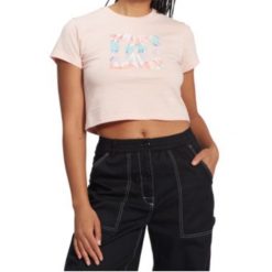 Koszulka turystyczna damska DC Shoes Cropped. Brązowe t-shirty sportowe DC Shoes, l, bez wzorów, z bawełny, bez ramiączek. Za 68.00 zł.