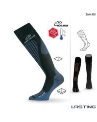Skarpety merino SWH. Brązowe skarpetki LASTING, bez wzorów, z elastanu. Za 150.40 zł.