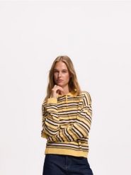 Sweter polo w paski - wielobarwny. Swetry Reserved, l, bez wzorów, z dzianiny, bez ramiączek. Za 129.99 zł.