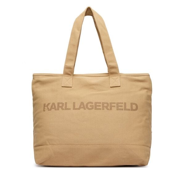 Torebka KARL LAGERFELD. Brązowe shopper bag KARL LAGERFELD, bez wzorów, bez dodatków. Za 389.99 zł.