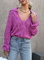 Milan Kiss Sweter w kolorze fioletowym rozmiar: M. Różowe swetry Milan Kiss, m, bez wzorów, z bawełny, bez ramiączek. Za 233.45 zł.