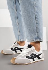 Białe Sneakersy Ozdobione Geometrycznym Motywem Ardetia. Białe buty sportowe lifestyle Born2be, bez wzorów, z jeansu, klasyczne, bez zapięcia. Za 89.99 zł.