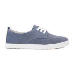 Goodin Niebieskie trampki ażurowe ze skóry naturalnej. Niebieskie trampki w ażurowe wzory, ze skóry, sportowe, bez zapięcia. Za 260.45 zł.