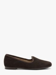 Czekoladowe minimalistyczne mokasyny. Brązowe mokasyny Ryłko, z aplikacjami, ze skóry. Za 329.99 zł.