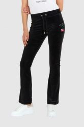 JUICY COUTURE Czarne welurowe spodnie dresowe damskie z haftowanymi wisienkami, Rozmiar M. Czarne spodnie dresowe Juicy Couture, bez wzorów, z dresówki. W wyprzedaży za 313.99 zł.
