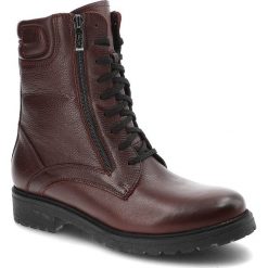 Bordowe Botki Damskie Simen Modne Skórzane Buty. Czerwone botki Simen, bez wzorów, z futra, bez obcasa, na płaskiej podeszwie, bez zapięcia. Za 489.00 zł.