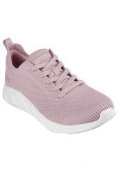 Buty sportowe Sneakersy damskie, Bobs B Flex - Graceful Stride. Białe buty treningowe Skechers, bez wzorów, z materiału, przed kostkę, bez zapięcia, trekkingowe. Za 229.99 zł.