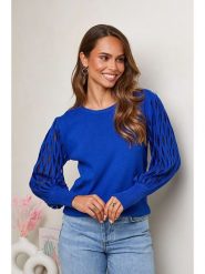 Soft Cashmere Sweter w kolorze niebieskim rozmiar: 34/36. Niebieskie swetry Soft Cashmere, bez wzorów, z kaszmiru, klasyczne, bez ramiączek. Za 118.84 zł.