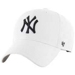 Czapka Z Daszkiem MLB New York Yankees. Białe czapki z daszkiem 47 Brand, na lato, bez wzorów, z materiału. Za 89.99 zł.