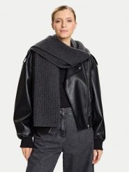 Calvin Klein Szalik Ck Metal Wool Rib Scarf LV04D8056G Szary. Szare szaliki i kominy Calvin Klein, bez wzorów, z materiału. Za 309.99 zł.