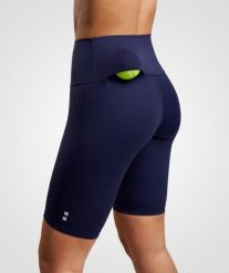Legginsy do tenisa/padla damskie. Niebieskie legginsy NORDICDOTS, bez wzorów, z materiału. Za 190.00 zł.