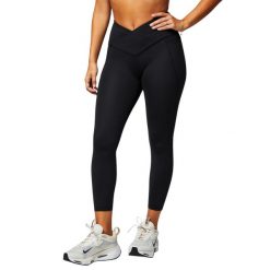 Legginsy 7/8 wysoki stan krzyżowane damskie Fabletics Oasis. Czarne legginsy FABLETICS, bez wzorów, z materiału. Za 361.35 zł.