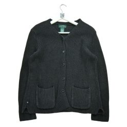 Second life - Damski sweter jedwabny - Stan bardzo dobry. Czarne swetry Ralph Lauren, m, bez wzorów, z jedwabiu, eleganckie, bez ramiączek. Za 85.16 zł.
