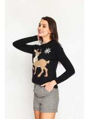 ASSUILI Sweter w kolorze czarnym rozmiar: 36. Czarne swetry Assuili, bez wzorów, z kaszmiru, klasyczne, bez ramiączek. Za 99.09 zł.