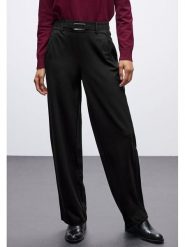 Street One Spodnie w kolorze czarnym rozmiar: 44/L30. Czarne spodnie materiałowe Street One, bez wzorów, z materiału, klasyczne, z podwyższonym stanem. Za 161.73 zł.