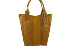 Worek skórzany BARBERINI'S c. żółty 375/7-43. Żółte shopper bag Barberinis, bez wzorów, ze skóry, biznesowe, zamszowe, bez dodatków. Za 219.99 zł.