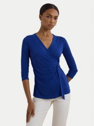 LAUREN RALPH LAUREN Bluzka 200889081020 Niebieski Slim Fit. Niebieskie bluzki Lauren Ralph Lauren, xl, bez wzorów, z syntetyku, bez kołnierzyka, bez ramiączek. Za 259.99 zł.