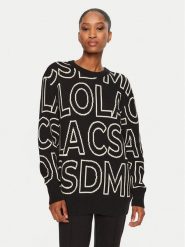 LOLA CASADEMUNT Sweter LF2411011 Czarny Regular Fit. Czarne swetry LOLA CASADEMUNT, m, bez wzorów, z bawełny, bez ramiączek. Za 249.99 zł.