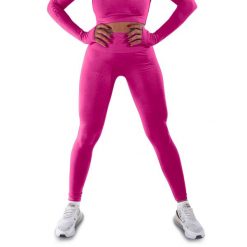Techniczne legginsy z efektem push-up i idealną sylwetką. Czerwone legginsy R-EVENGE, bez wzorów, z elastanu, sportowe. Za 285.90 zł.