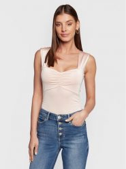 Guess Top W3RP43 K4JZ0 Różowy Slim Fit. Czerwone topy Guess, xl, z aplikacjami, z syntetyku, bez kołnierzyka, bez ramiączek. Za 269.99 zł.