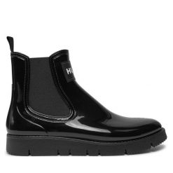 Kalosze HUGO. Czarne kalosze Hugo, bez wzorów, bez zapięcia. Za 309.99 zł.