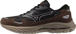Buty Mizuno Wave Rider β GTX. Czarne buty do biegania Mizuno, bez wzorów, z gore-texu, bez zapięcia, do biegania, mizuno wave, gore-tex. Za 779.99 zł.