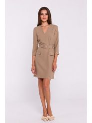 Stylove Sukienka w kolorze beżowym rozmiar: M. Brązowe sukienki Stylove, na co dzień, m, bez wzorów, z tkaniny, bez kołnierzyka, bez ramiączek, mini, proste. Za 331.45 zł.