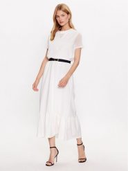 Liu Jo Sport Sukienka codzienna TA3164 JS088 Biały Regular Fit. Białe sukienki Liu Jo Sport, na co dzień, s, bez wzorów, z bawełny, sportowe, bez kołnierzyka, bez ramiączek, proste. Za 419.99 zł.