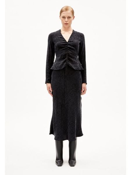 Armedangels Bluzka "Anayaa" w kolorze czarnym rozmiar: S. Czarne bluzki ARMEDANGELS, s, bez wzorów, z lyocellu, bez kołnierzyka, bez ramiączek. Za 196.24 zł.