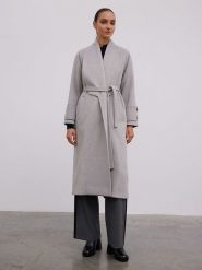 BGN Płaszcz przejściowy w kolorze szarym rozmiar: 34. Szare płaszcze BGN, bez wzorów, z wełny, bez kaptura. Za 304.99 zł.