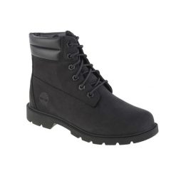Trapery damskie, Timberland Linden Woods WP 6 Inch. Czarne traperki Timberland, bez wzorów, z materiału, za kostkę, bez obcasa, bez zapięcia. Za 725.00 zł.