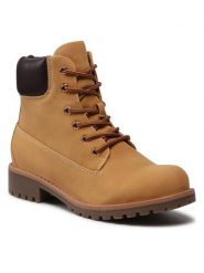 Jenny Fairy Trapery WS722-28H Brązowy. Brązowe traperki Jenny Fairy, bez wzorów, ze skóry, bez obcasa, bez zapięcia. Za 149.99 zł.