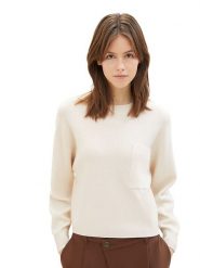 Tom Tailor Sweter w kolorze kremowym rozmiar: XL. Brązowe swetry Tom Tailor, s, bez wzorów, z wiskozy, klasyczne, bez ramiączek. Za 74.46 zł.