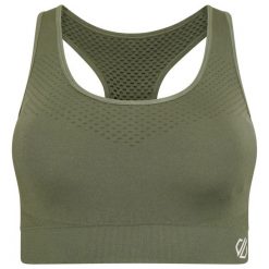 Stanik fitness cardio damski Dare 2B Don't Sweat It. Zielone biustonosze sportowe Dare 2b, bez wzorów, z elastanu, na fitness i siłownię. W wyprzedaży za 84.99 zł.