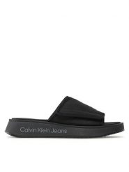 Calvin Klein Jeans Klapki Prefresato Sandal Softny YW0YW00968 Czarny. Czarne klapki Calvin Klein Jeans, bez wzorów, z jeansu, bez obcasa, bez zapięcia. Za 249.99 zł.