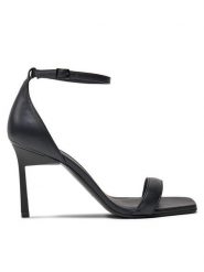 Calvin Klein Sandały Heel Sandal 90 Pearl Lth HW0HW02066 Czarny. Czarne sandały Calvin Klein, bez wzorów, ze skóry, bez obcasa, na szpilce, bez zapięcia. Za 669.99 zł.