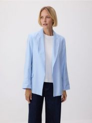 Marynarka z modalem - jasnoniebieski. Niebieskie marynarki i żakiety Reserved, l, bez wzorów, z tkaniny, bez ramiączek. Za 199.99 zł.