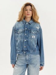 Calvin Klein Jeans Kurtka jeansowa J20J222787 Niebieski Boxy Fit. Niebieskie kurtki Calvin Klein Jeans, l, bez wzorów, z bawełny, bez kaptura. Za 1,109.00 zł.