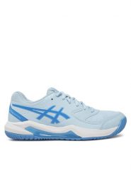 Asics Buty do tenisa Gel-Dedicate 8 1042A237 Niebieski. Niebieskie buty treningowe ASICS, bez wzorów, ze skóry, bez zapięcia, tenisowe. Za 239.99 zł.