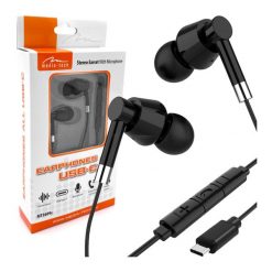 SŁUCHAWKI DOUSZNE USB-C Media-Tech z mikrofonem do smartfona czarne. Czarne słuchawki do biegania Media-Tech. Za 16.99 zł.